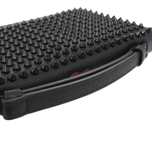 美品 クリスチャンルブタン Panettone パネトーネ XL 長財布 ラウンドファスナー スパイク セカンドバッグ トラベルケース カーフ ブラック 0825【中古】Christian Louboutin