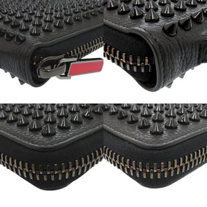 美品 クリスチャンルブタン Panettone パネトーネ XL 長財布 ラウンドファスナー スパイク セカンドバッグ トラベルケース カーフ ブラック 0825【中古】Christian Louboutin