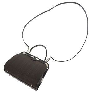 美品 コンテス ホースヘアー レザー ダークブラウン 2WAY ハンドバッグ ショルダーバッグ 0832【中古】COMTESSE