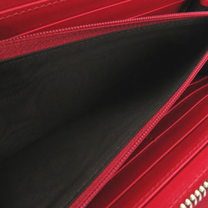 新品同様 グッチ グッチシマ ダブルジップ トラベルウォレット 395474 長財布 GG柄 クラッチバッグ レザー レッド 0834【中古】GUCCI