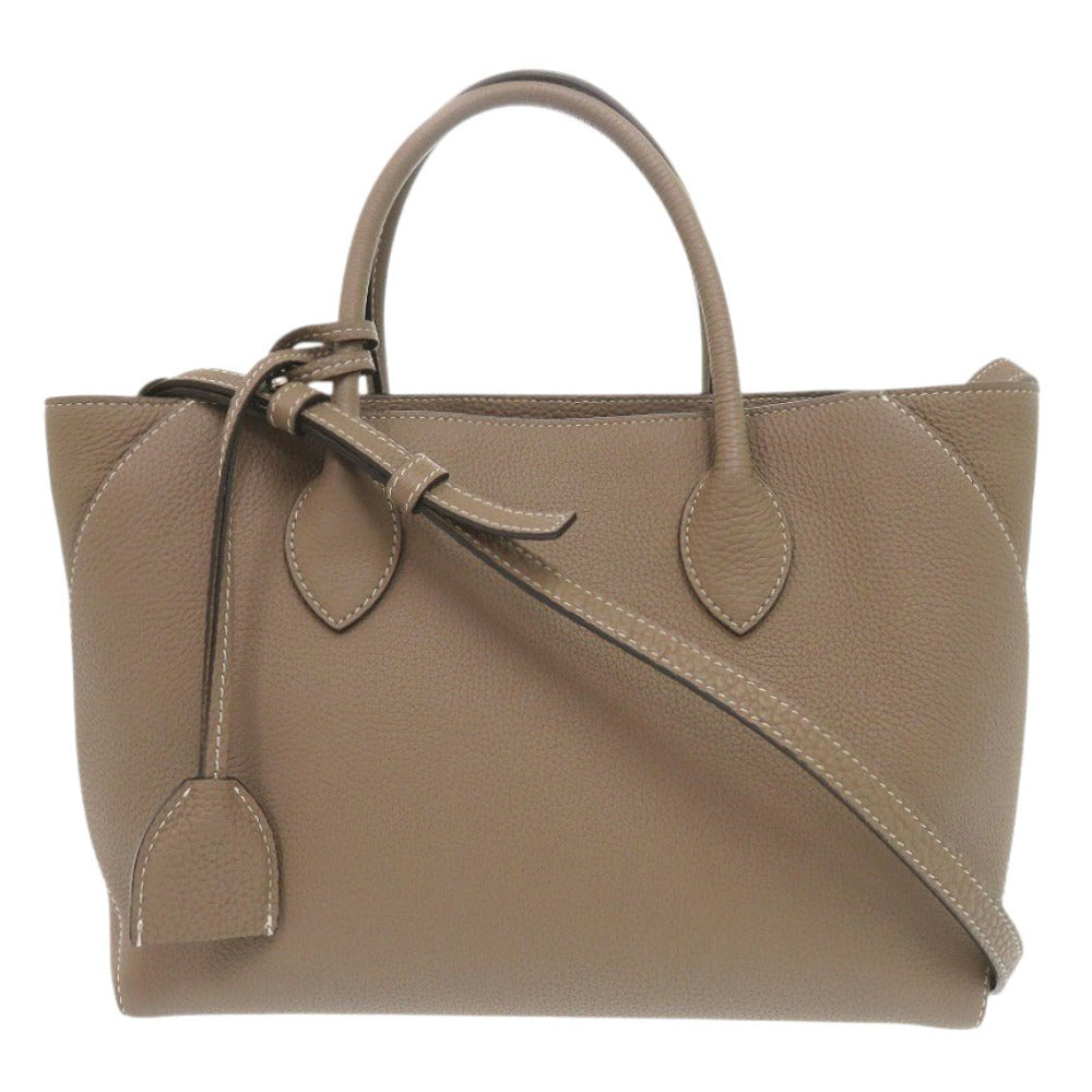 新品同様 ボナベンチュラ ミア トートバッグ レザー エトープ 2wayハンドバッグ ブラウン 0837【中古】BONAVENTURA