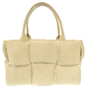 美品 ボッテガヴェネタ ザ アルコ トート スエード ベージュ ハンドバッグ トートバッグ 0843【中古】BOTTEGAVENETA