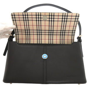 新品同様 バーバリー レザー ブラック ワンショルダーバッグ ショルダーバッグ 黒 0846【中古】BURBERRY