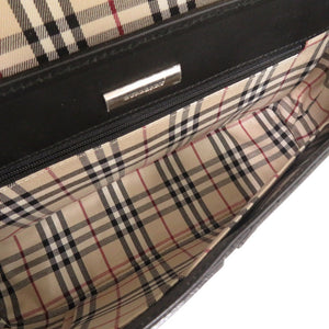 新品同様 バーバリー レザー ブラック ワンショルダーバッグ ショルダーバッグ 黒 0846【中古】BURBERRY