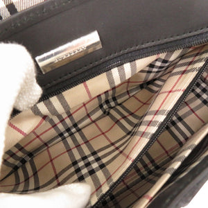 新品同様 バーバリー レザー ブラック ワンショルダーバッグ ショルダーバッグ 黒 0846【中古】BURBERRY
