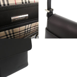 新品同様 バーバリー レザー ブラック ワンショルダーバッグ ショルダーバッグ 黒 0846【中古】BURBERRY
