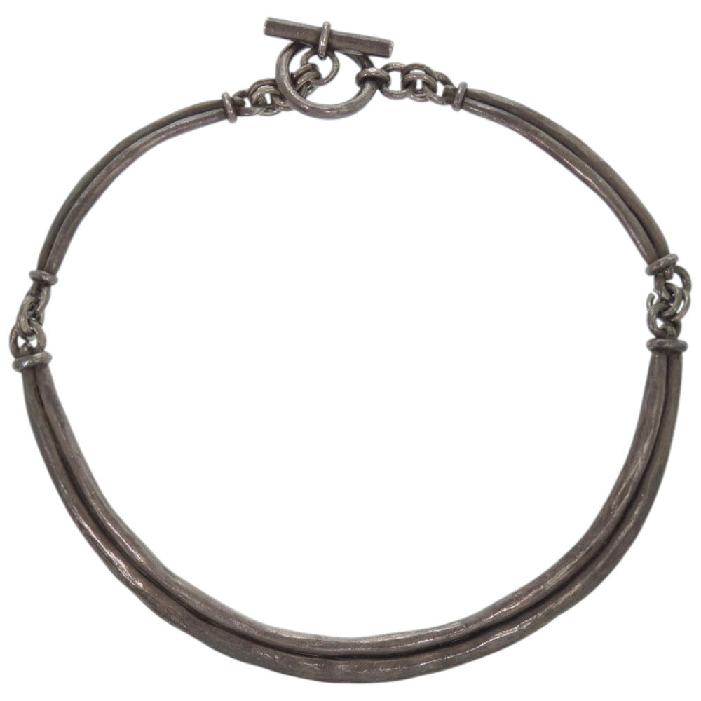 美品 エルメス ヴィンテージ メタル シルバー チョーカー 0858【中古】HERMES