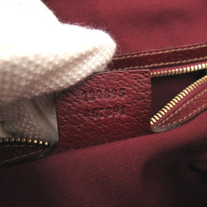 美品 グッチ 120895 GGキャンバス レザー ベージュ ボルドー ハンドバッグ 0859【中古】GUCCI