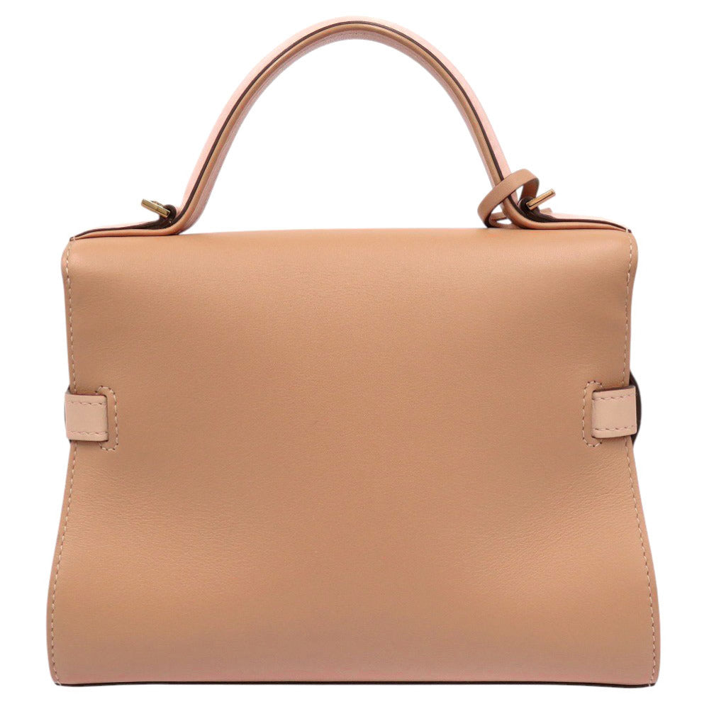 新品同様 デルボー タンぺート ミニ レザー ブラウン ピンク 2WAY ハンドバッグ ショルダーバッグ 0906【中古】DELVAUX