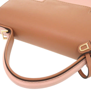 新品同様 デルボー タンぺート ミニ レザー ブラウン ピンク 2WAY ハンドバッグ ショルダーバッグ 0906【中古】DELVAUX