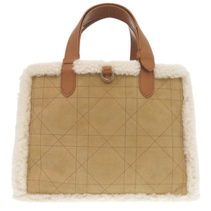 新品同様 ディオール Dior Toujours マクロカナージュ ポーチ付 ムートン/レザー ブラウン ハンドバッグ 茶 0908【中古】Dior