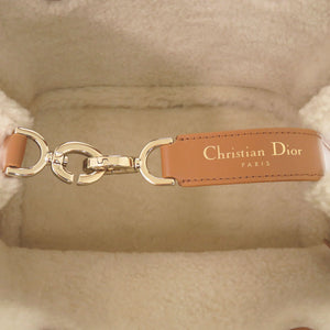 新品同様 ディオール Dior Toujours マクロカナージュ ポーチ付 ムートン/レザー ブラウン ハンドバッグ 茶 0908【中古】Dior