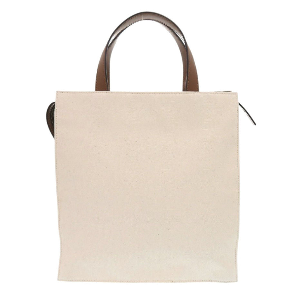 美品 マルニ SHMP008800 トートバッグ キャンバス レザー ナチュラル キャメル ブラウン 0909【中古】MARNI