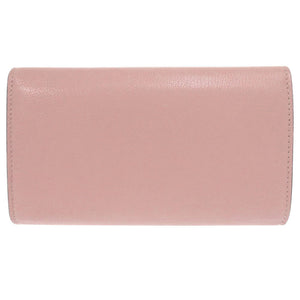 新品同様 クリスチャンディオール サドルスリムウォレット レザー ピンク 三つ折り長財布 長財布 0923【中古】Christian Dior