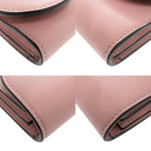 新品同様 クリスチャンディオール サドルスリムウォレット レザー ピンク 三つ折り長財布 長財布 0923【中古】Christian Dior