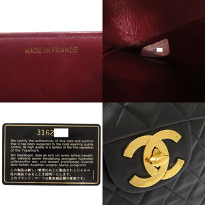 美品 シャネル デカマトラッセ 34 ココマーク ラムスキン 3番台 ゴールド金具 ブラック ショルダーバッグ 黒 0924【中古】CHANEL