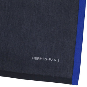 新品同様 エルメス カシミヤ シルク ネイビー ストール 0930【中古】HERMES