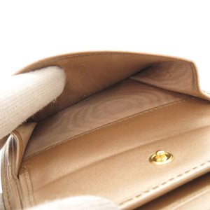 美品 プラダ 1MV204 サフィアーノレザー ゴールド 二つ折り財布 0933【中古】PRADA