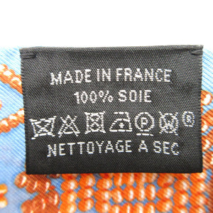 美品 エルメス ツイリー ケリー アンペルル スカーフ シルク ブルーアズール/オレンジ 0934【中古】HERMES