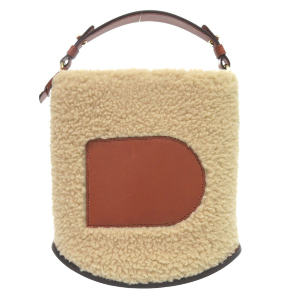 美品 デルボー デルヴォー Pin Mini Bucket ピンミニバケット AA0607BRZ0 ハンドバッグ レザー シアリング ベージュ 0937【中古】DELVAUX