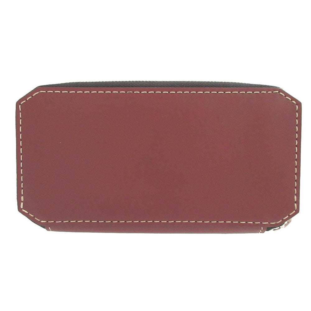 未使用 モロー パリ レザー ブラウン 茶 ラウンドファスナー長財布 財布 0948【中古】MOREAU PARIS