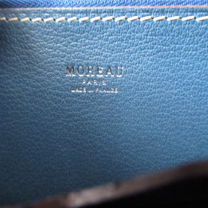 未使用 モロー パリ レザー ブラウン 茶 ラウンドファスナー長財布 財布 0948【中古】MOREAU PARIS