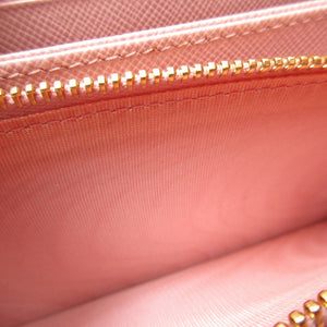 新品同様 プラダ 1M0506 リボン サフィアーノレザー ピンク ラウンドファスナー長財布 財布 0951【中古】PRADA