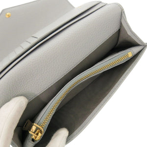 新品同様 ミュウミュウ ヴィッテロダイノレザー 5MH024 レザー グレー系 長財布 三つ折り長財布 0952【中古】MIUMIU