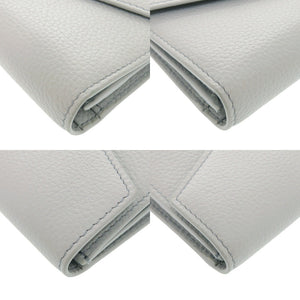 新品同様 ミュウミュウ ヴィッテロダイノレザー 5MH024 レザー グレー系 長財布 三つ折り長財布 0952【中古】MIUMIU