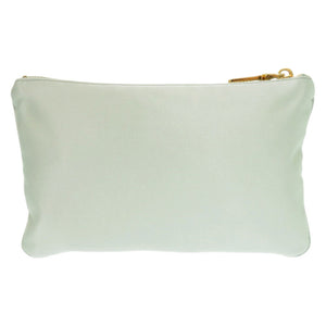 美品 プラダ リボン サテン グリーン ポーチ 小物入れ 0957【中古】PRADA