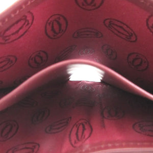 未使用 カルティエ マスト レザー ボルドー 2つ折り財布 財布 0968【中古】Cartier