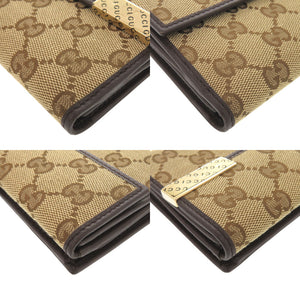 新品同様 グッチ 257012 GGキャンバス ベージュ 長財布 二つ折り長財布 0969【中古】GUCCI