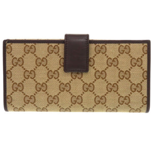 新品同様 グッチ 257012 GGキャンバス ベージュ 長財布 二つ折り長財布 0969【中古】GUCCI
