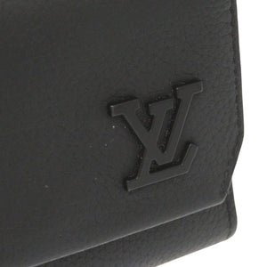 美品 ルイ ヴィトン ポルトフォイユ パイロット アエログラム M81740 ブラック 三つ折り財布 LV 0974【中古】LOUIS VUITTON メンズ