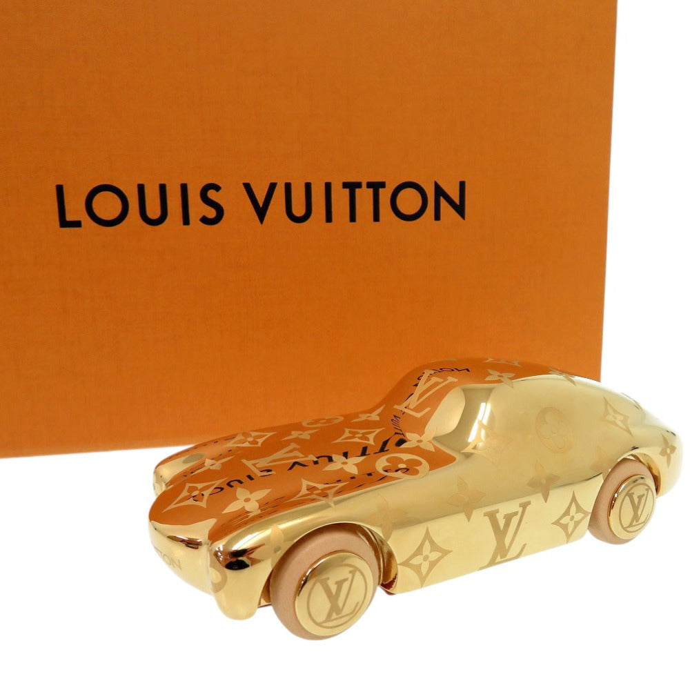 美品 ルイ ヴィトン VOGUEZ VOLEZ VOYAGEZ ペーパーウェイト モノグラム R97981 オブジェ 車 カー CAR 真鍮 ヌメ革 ゴールド LV 0977【中古】LOUIS VUITTON