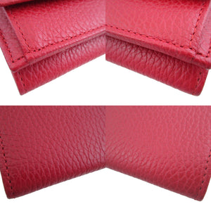 新品同様 グッチ GGマーモント 523277 コンパクトウォレット レザー レッド 赤 2つ折り財布 財布 0981【中古】GUCCI