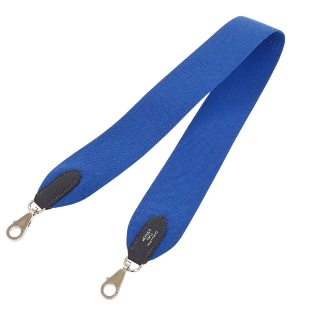 未使用 エルメス キャンバス レザー ブルー ショルダーストラップ 青 0986【中古】HERMES