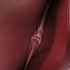 美品 カルティエ カーフレザー ボルドー 長財布 赤 0992【中古】CARTIER