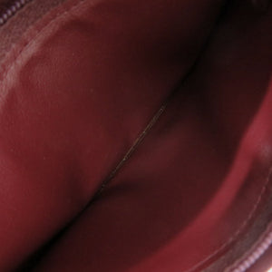 美品 カルティエ カーフレザー ボルドー 長財布 赤 0992【中古】CARTIER