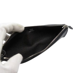 美品 エルメス ピッコロ シェーブル シルバー金具 ノワール ブラック 黒 K刻印 ペンケース 1000【中古】HERMES