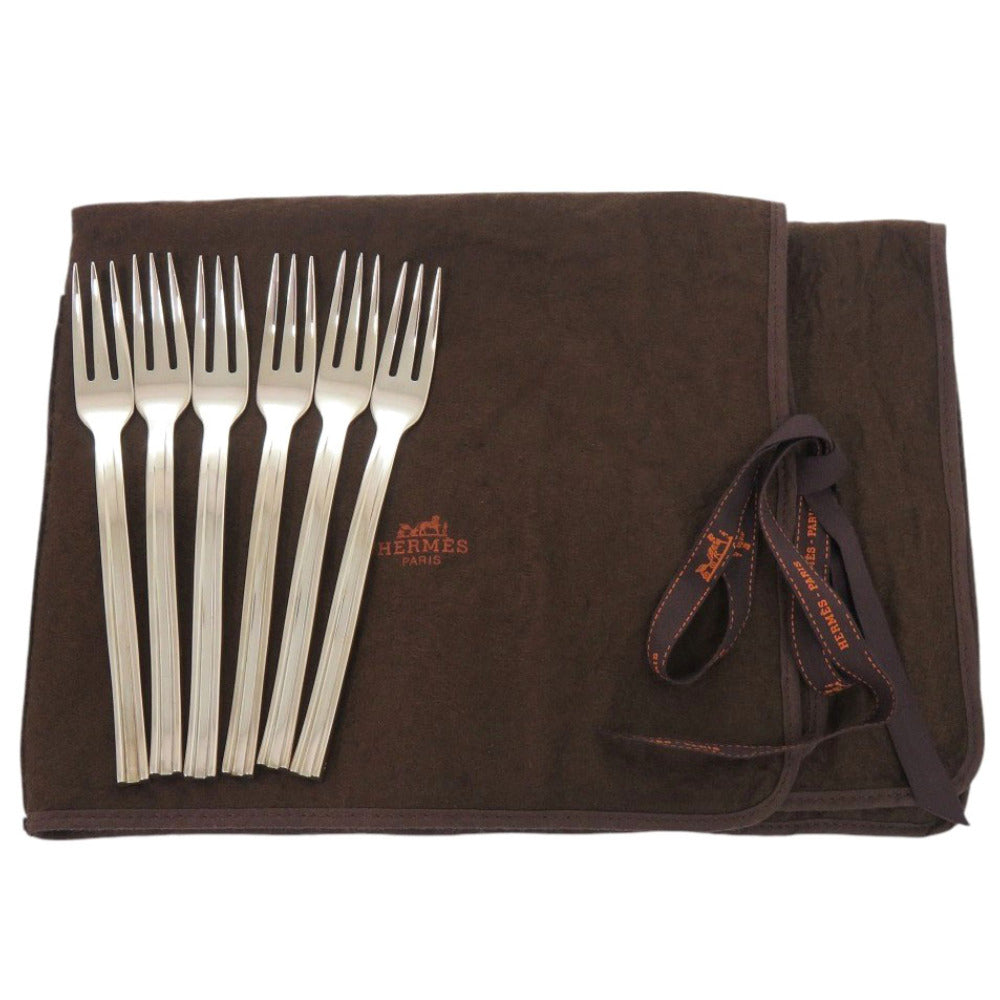 未使用 エルメス フォーク 6本 食器 シルバー シルバーコーティング 1004【中古】HERMES