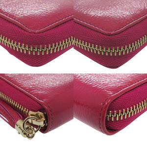 新品同様 グッチ ソーホー SOHO 長財布 ラウンドファスナー パテントレザー パープル 1008【中古】GUCCI