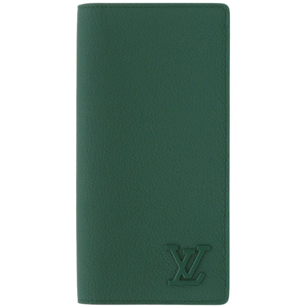 新品同様 ルイ ヴィトン LVアエログラム ポルトフォイユ ブラザ NM M82279 ICチップ レザー グリーン 長財布 緑 LV 1011【中古】LOUIS VUITTON