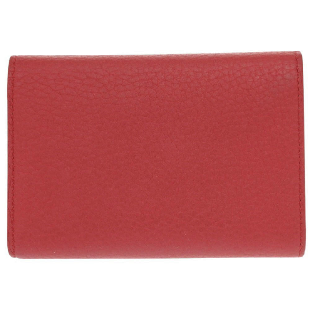 美品 ルイ ヴィトン ポルトフォイユ カプシーノ コンパクト M62158 レザー レッド 三つ折り財布 赤 LV 1012【中古】LOUIS VUITTON