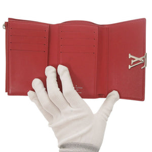 美品 ルイ ヴィトン ポルトフォイユ カプシーノ コンパクト M62158 レザー レッド 三つ折り財布 赤 LV 1012【中古】LOUIS VUITTON