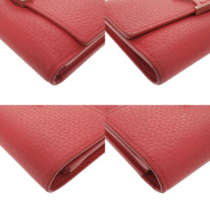 美品 ルイ ヴィトン ポルトフォイユ カプシーノ コンパクト M62158 レザー レッド 三つ折り財布 赤 LV 1012【中古】LOUIS VUITTON