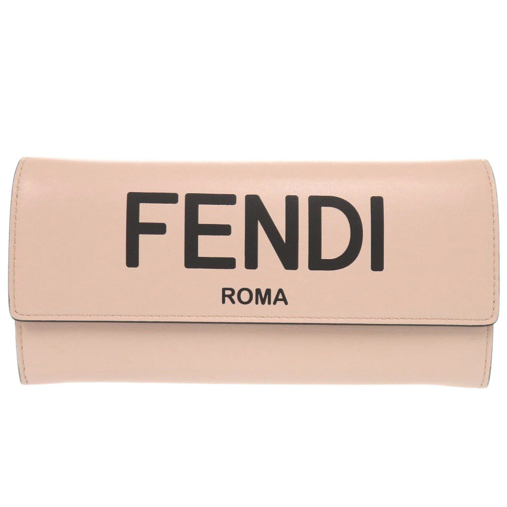 新品同様 フェンディ ローマ コンチネンタル ウォレット 8M0251 レザー ピンク 長財布 1015【中古】FENDI