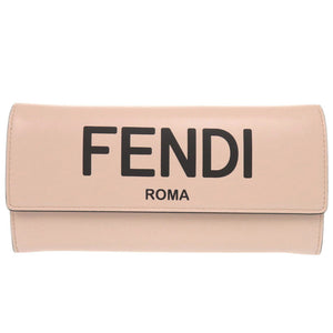 新品同様 フェンディ ローマ コンチネンタル ウォレット 8M0251 レザー ピンク 長財布 1015【中古】FENDI