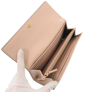 新品同様 フェンディ ローマ コンチネンタル ウォレット 8M0251 レザー ピンク 長財布 1015【中古】FENDI