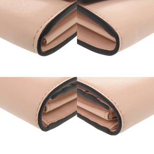 新品同様 フェンディ ローマ コンチネンタル ウォレット 8M0251 レザー ピンク 長財布 1015【中古】FENDI